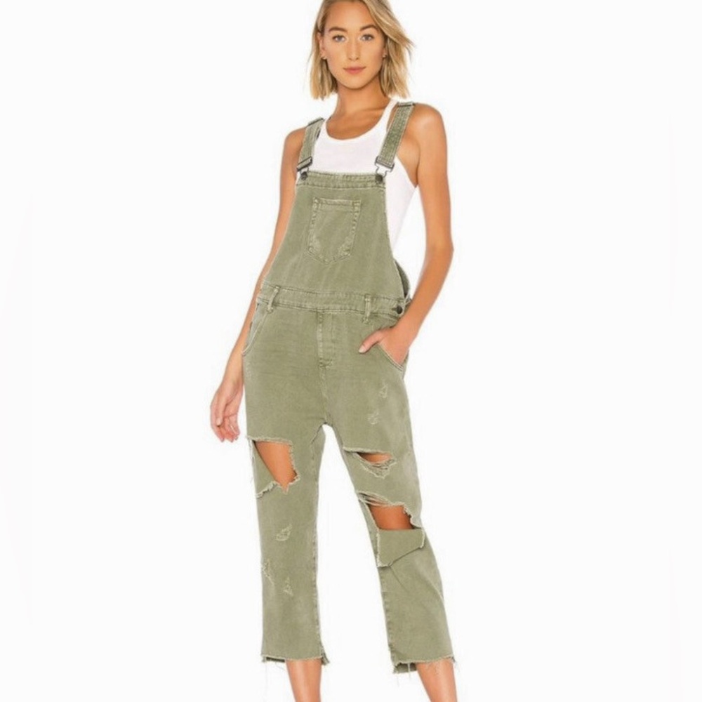 One Teaspoon Distressed Denim Overalls